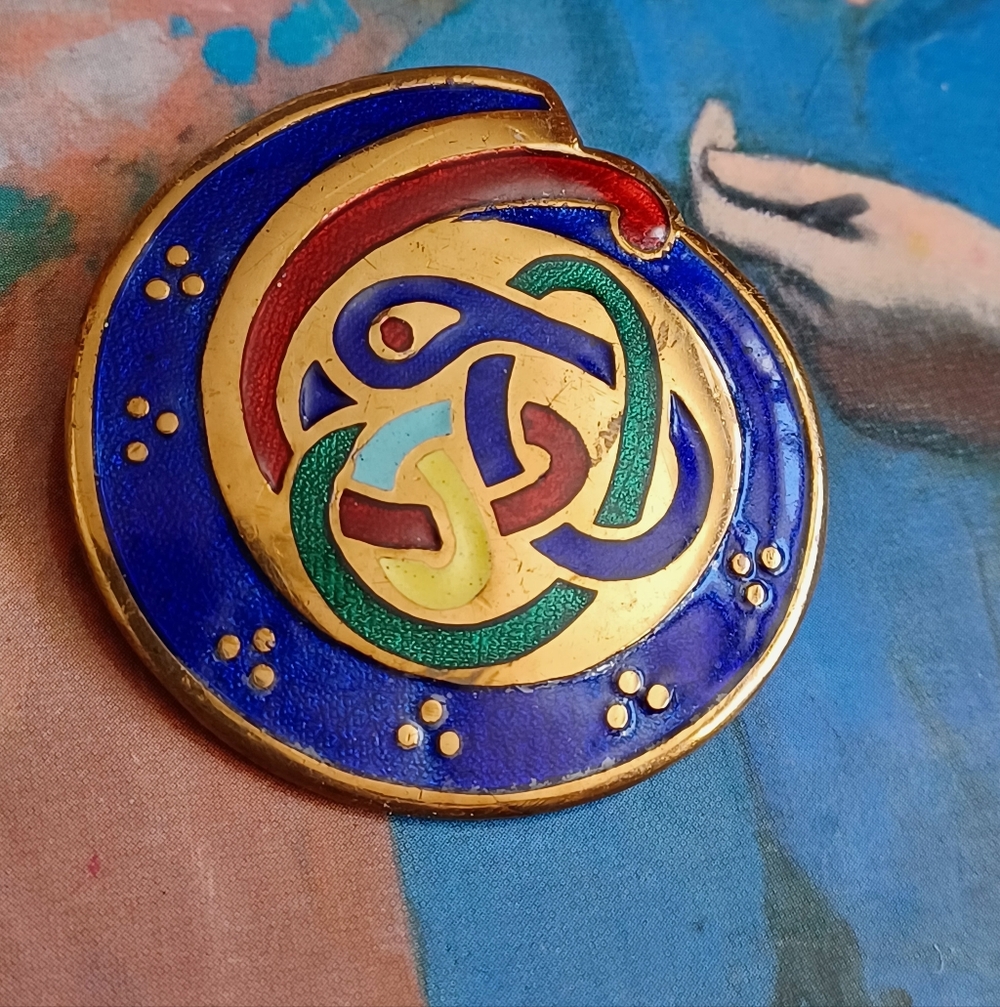 Vintage Celtic Tara Ware Enamel Snake Brooch 🐍🇮🇪💙